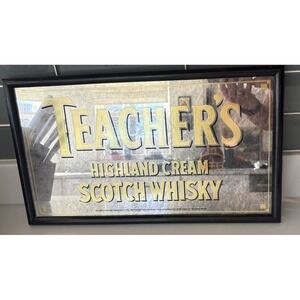 Vintage Teacher's Highland Cream Scotch Whisky‎ Advertising Bar Mirror